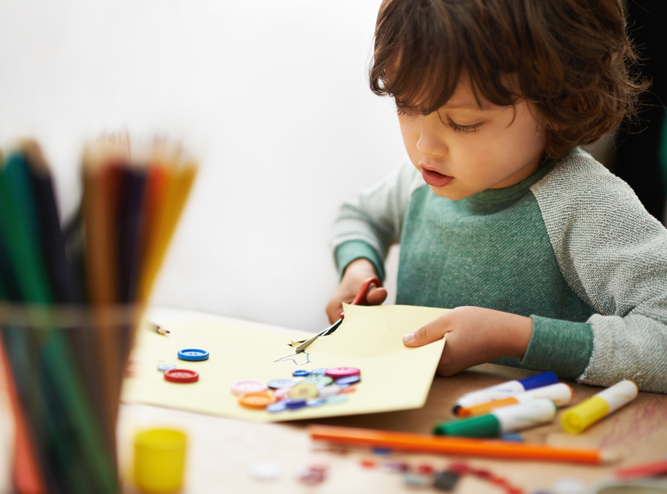 Child doing paper crafts