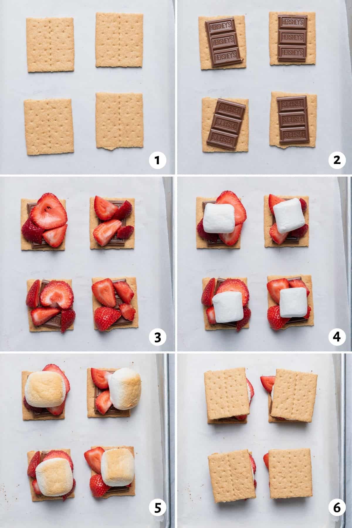 6 image collage to show how to make the recipe