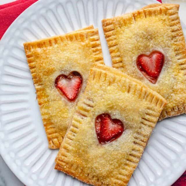 Three Homemade Pop Tarts on a plate