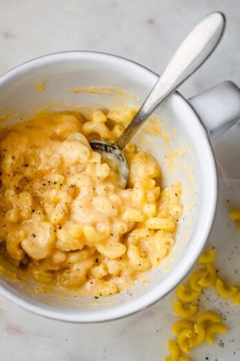 Pasta in a mug - cooked in the microwave
