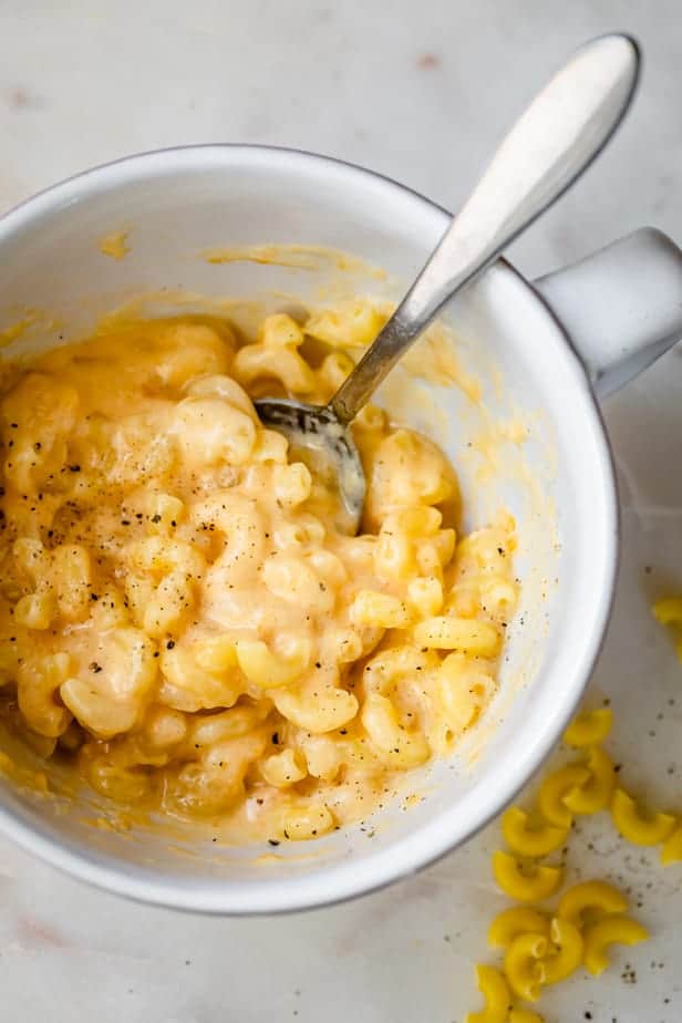 Pasta in a mug - cooked in the microwave