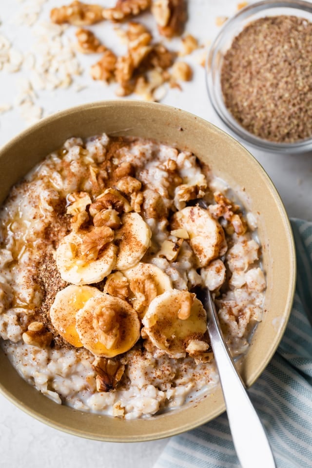 How to make oatmeal - banana nut variation