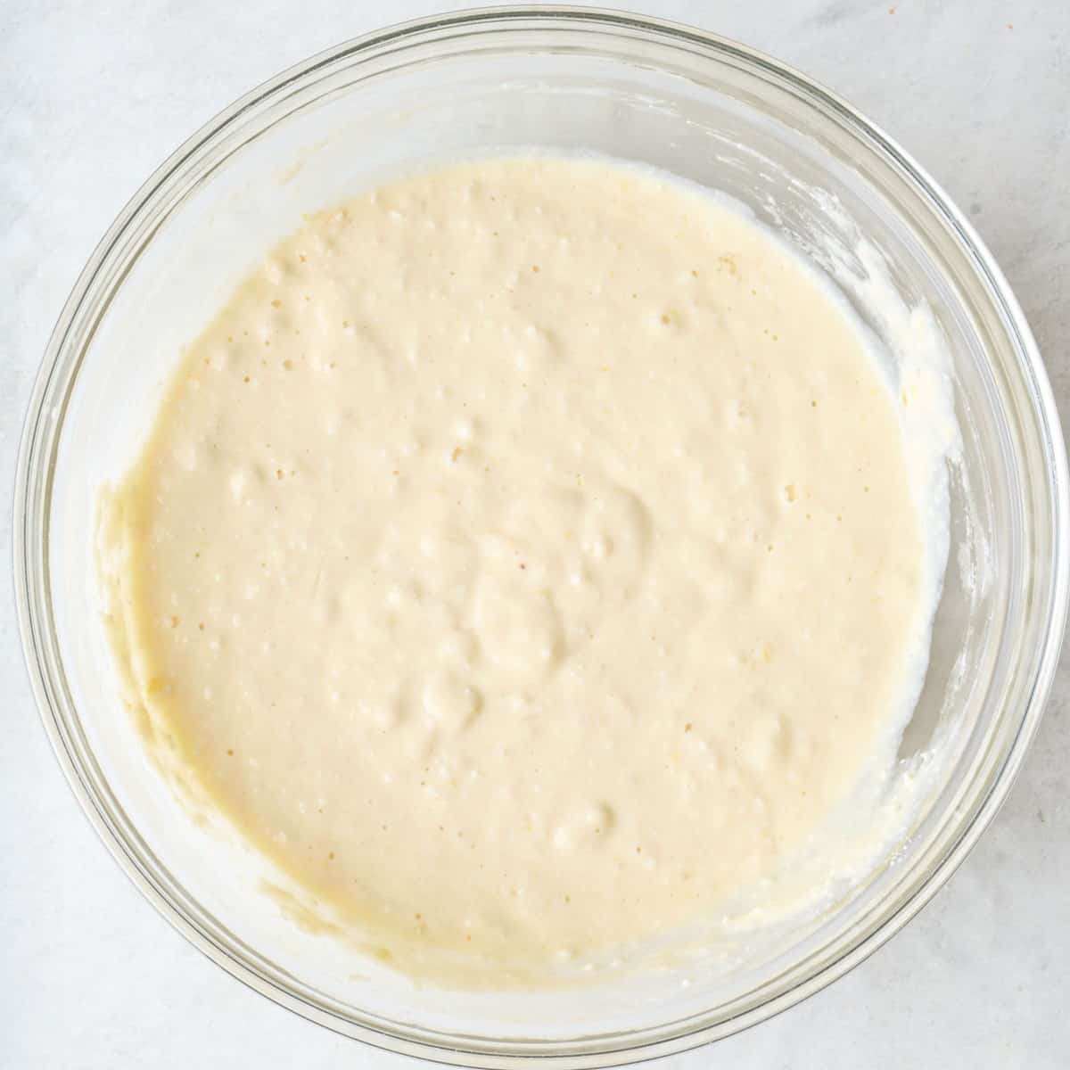 After wet and dry ingredients are mixed together into a batter.