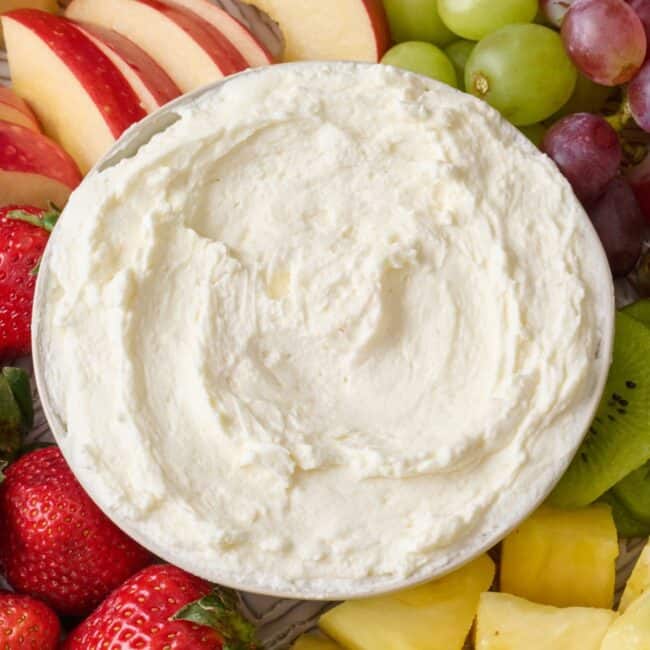 Cream cheese fruit dip.