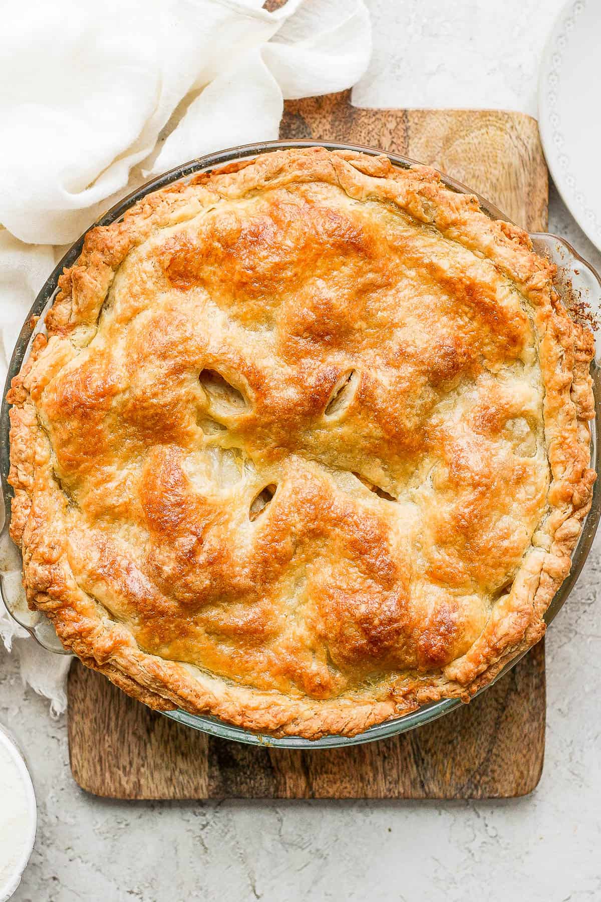 Final pie resting when it comes out of the oven