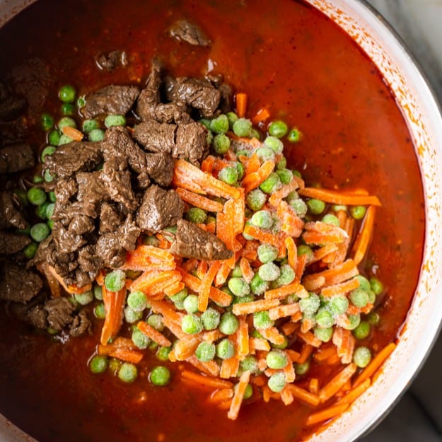 Beef added.