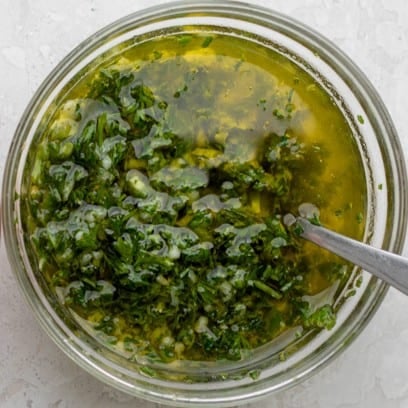 Sauce in a bowl.