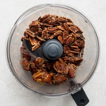 Dates and pecans before blended.