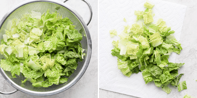 collage of drying lettuce