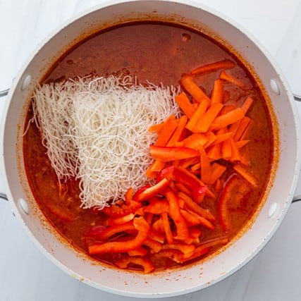 Added in carrots and red peppers.