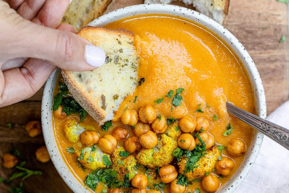 Cauliflower Sweet Potato Soup.