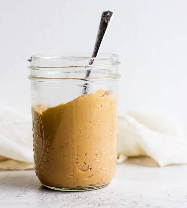 jar of homemade peanut butter