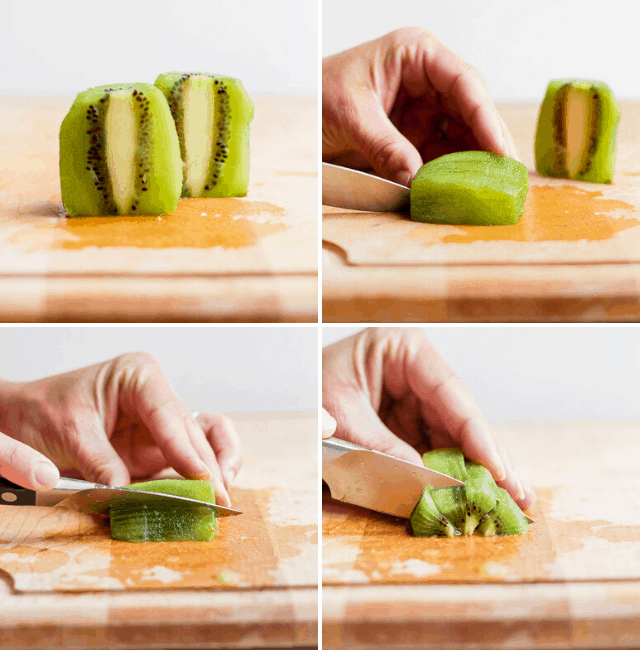 Showing the different shapes to cut the fruit in