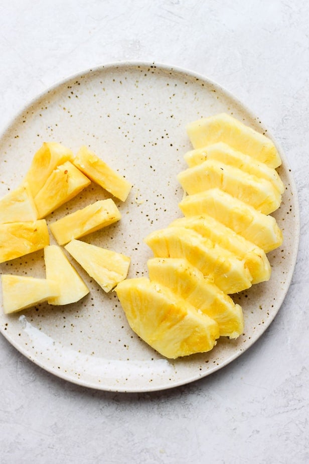 Difference cut pieces of pineapple