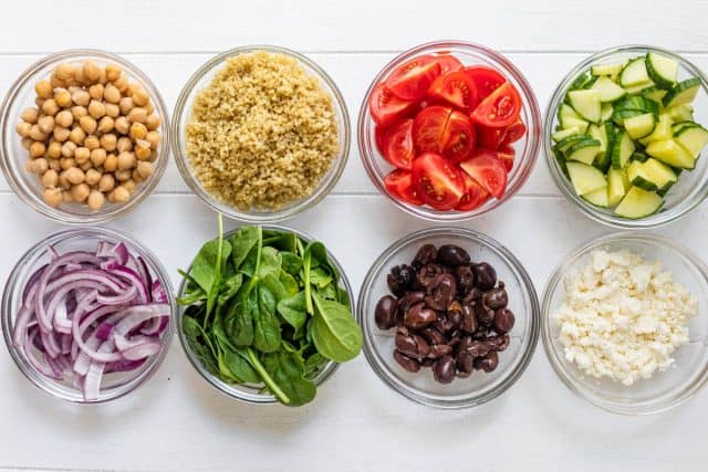 Small bowls of ingredients showing items to make the recipe