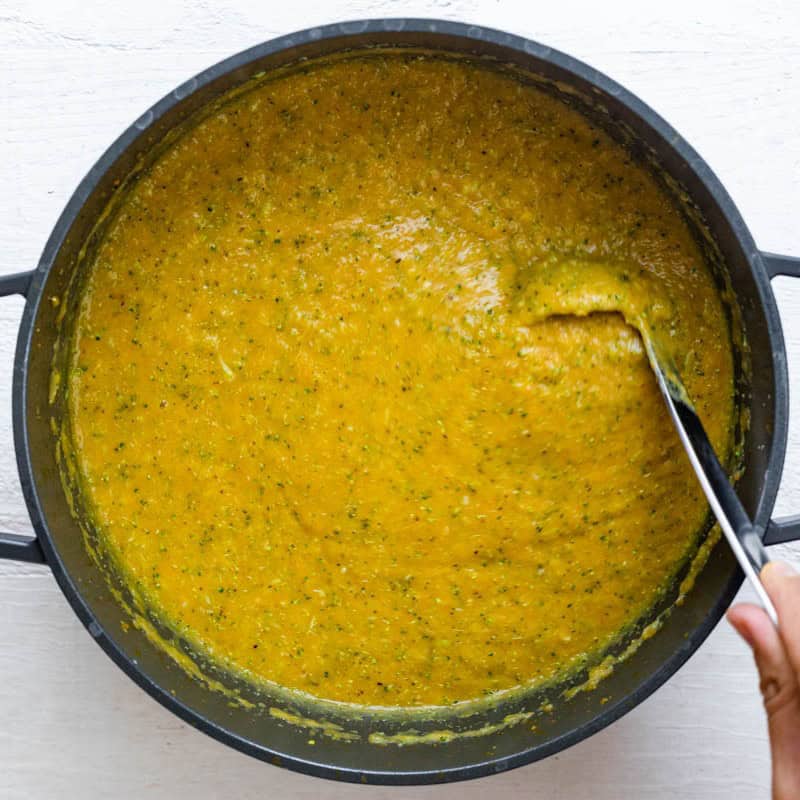 Soup after fully cooked.