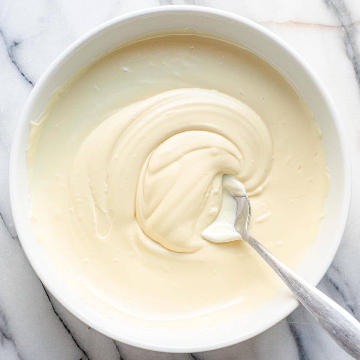 White chocolate after melting.