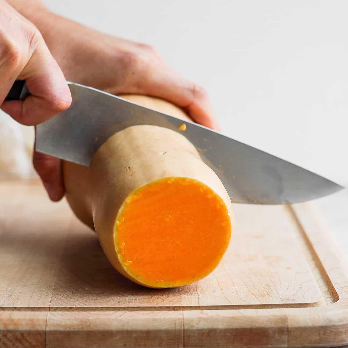Cutting in half.