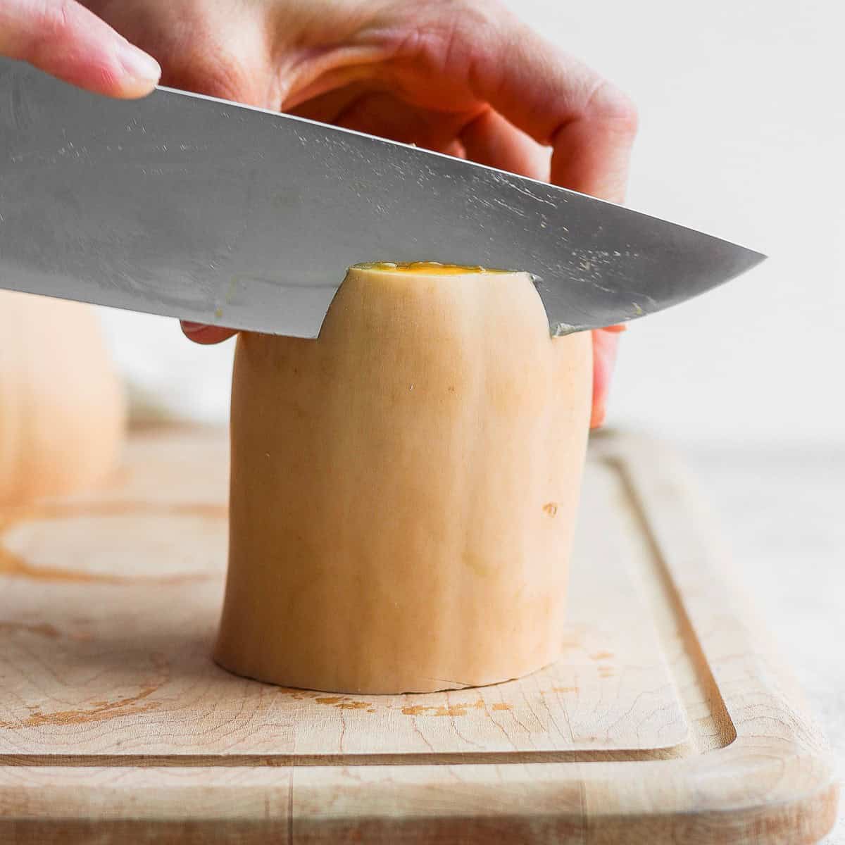 First cut into removing the skin.