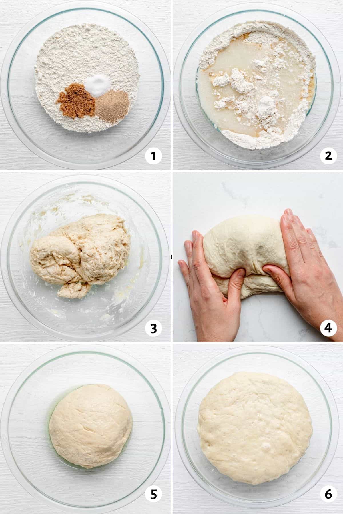 6 image collage to show how to make the recipe