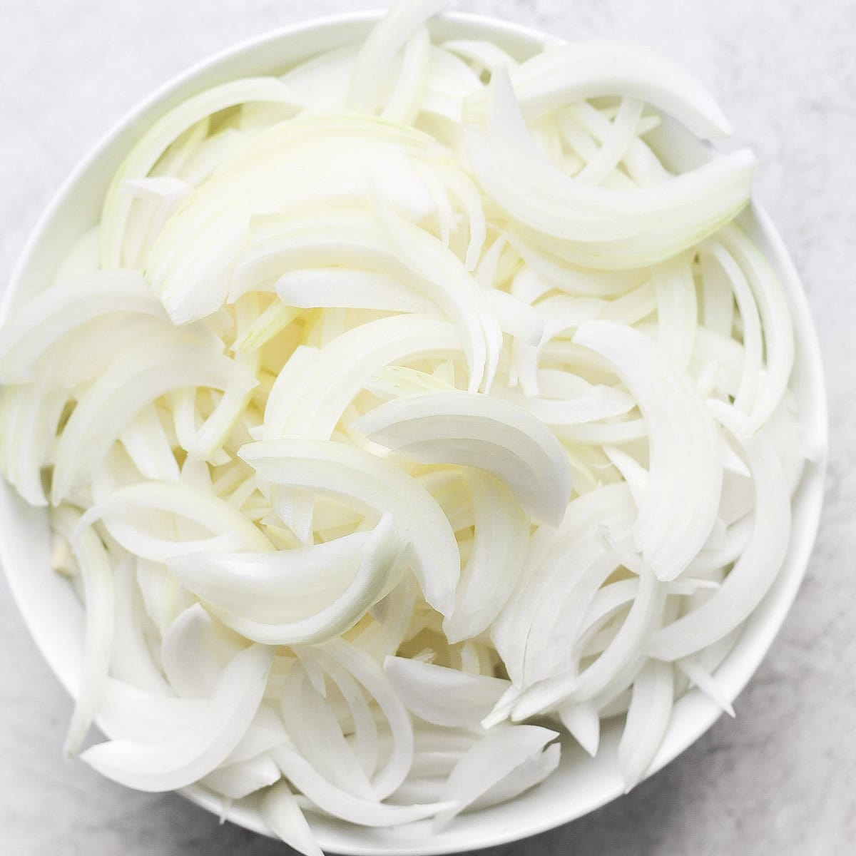 Onion slices separated.