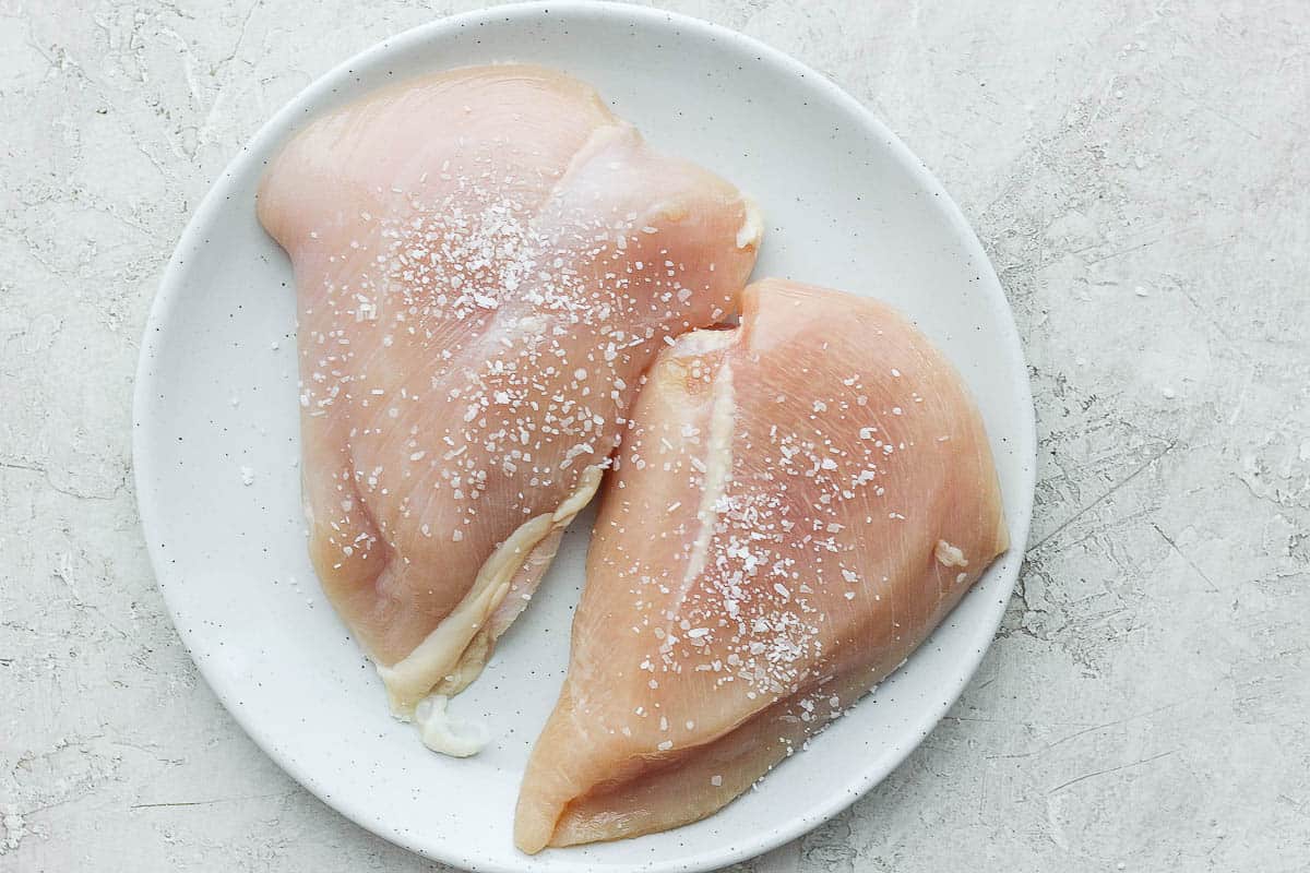 Chicken breast seasoned with salt