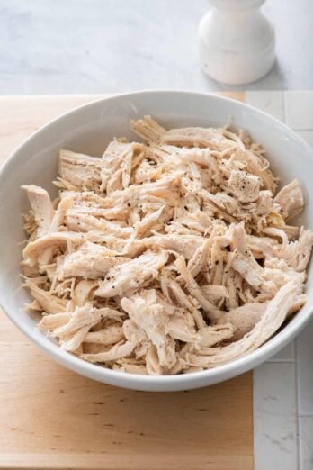 Bowl for shredded chicken after cooking in instant pot