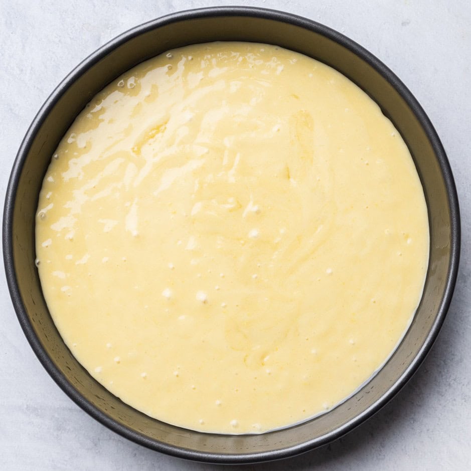 Batter in pan before baking.