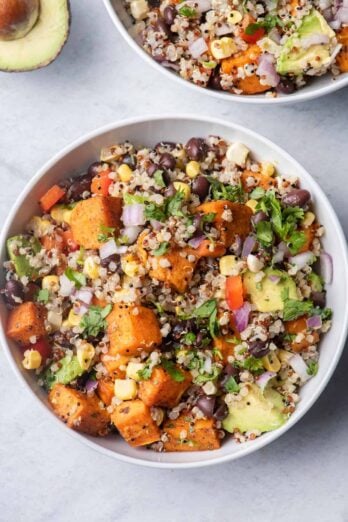 Southwest quinoa salad in a large bowl