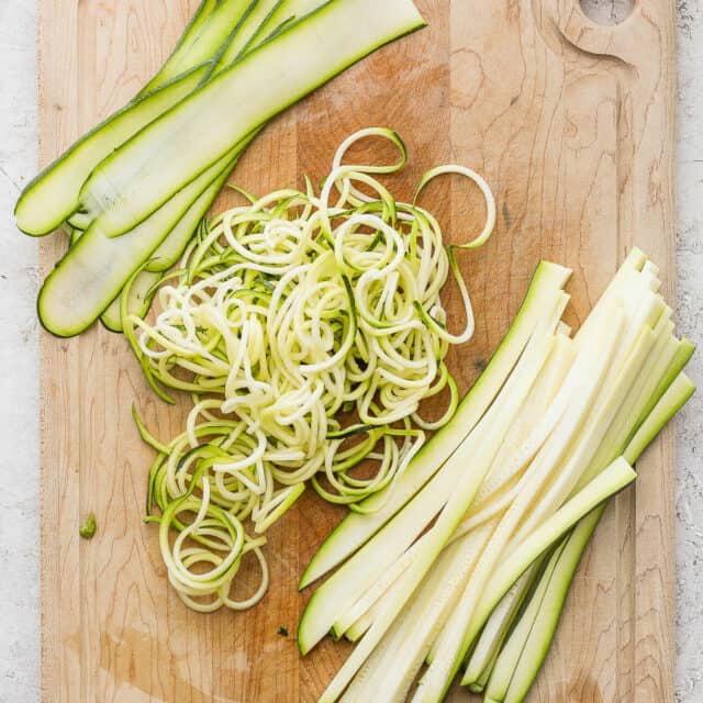 3 types of zucchini noodles