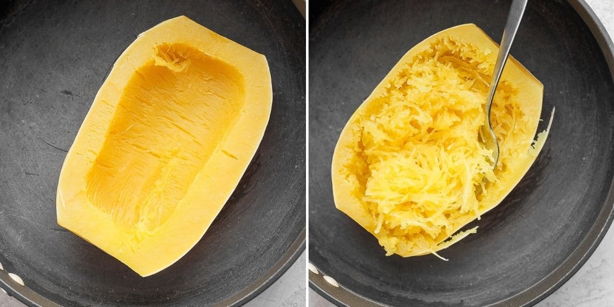 2 image collage to show the stovetop instructions