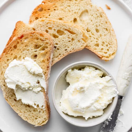 Butter made from scratch on sourdough bread