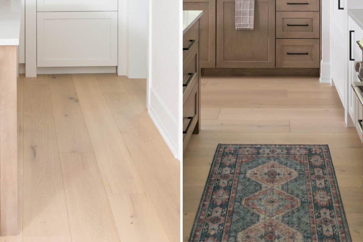 2 image collage showing the floor and runner