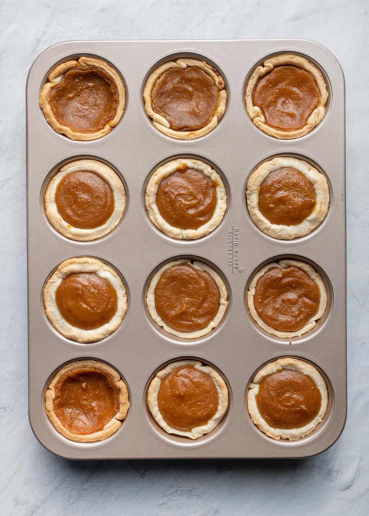 Muffin tin after baking.