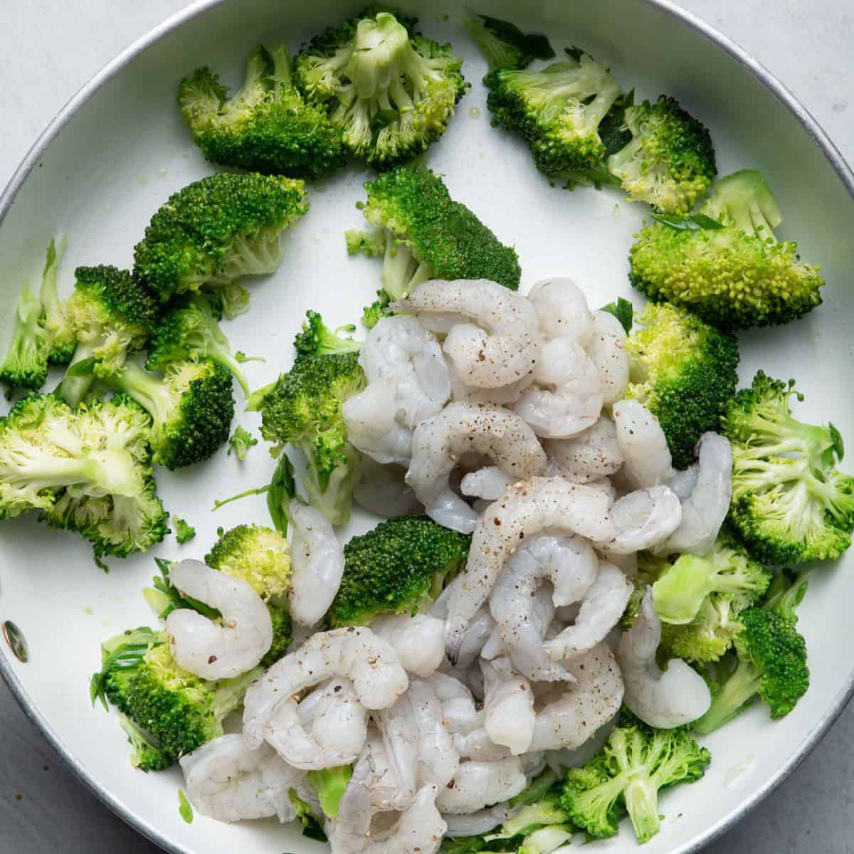 Shrimp added uncooked.