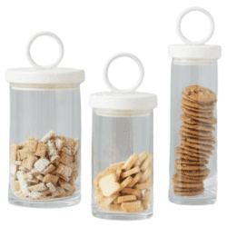 medium sized iron top canisters