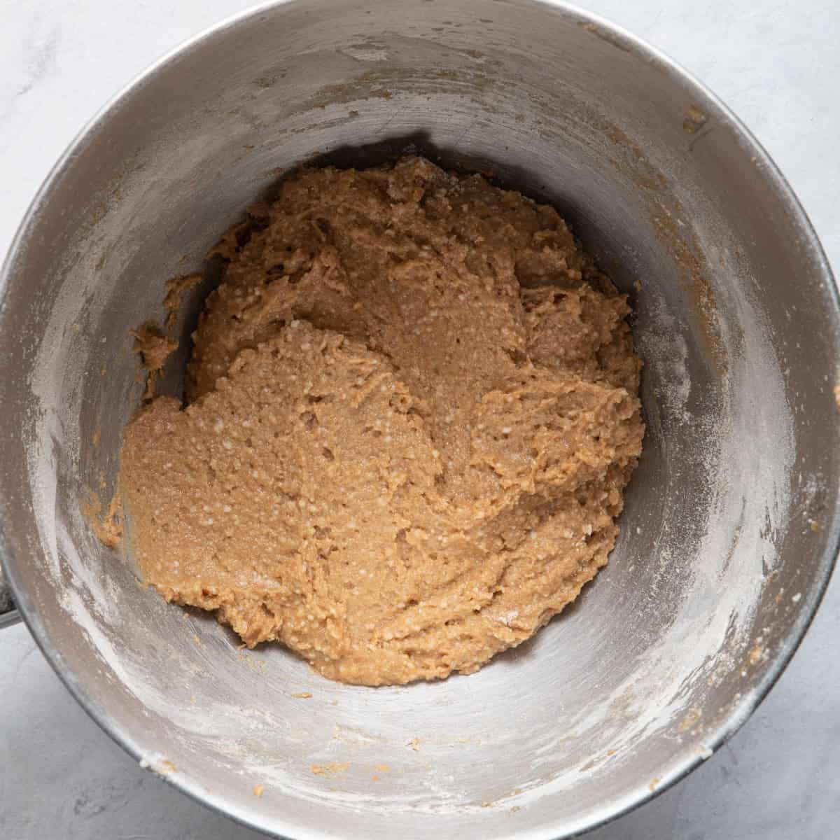 Flour blended in.