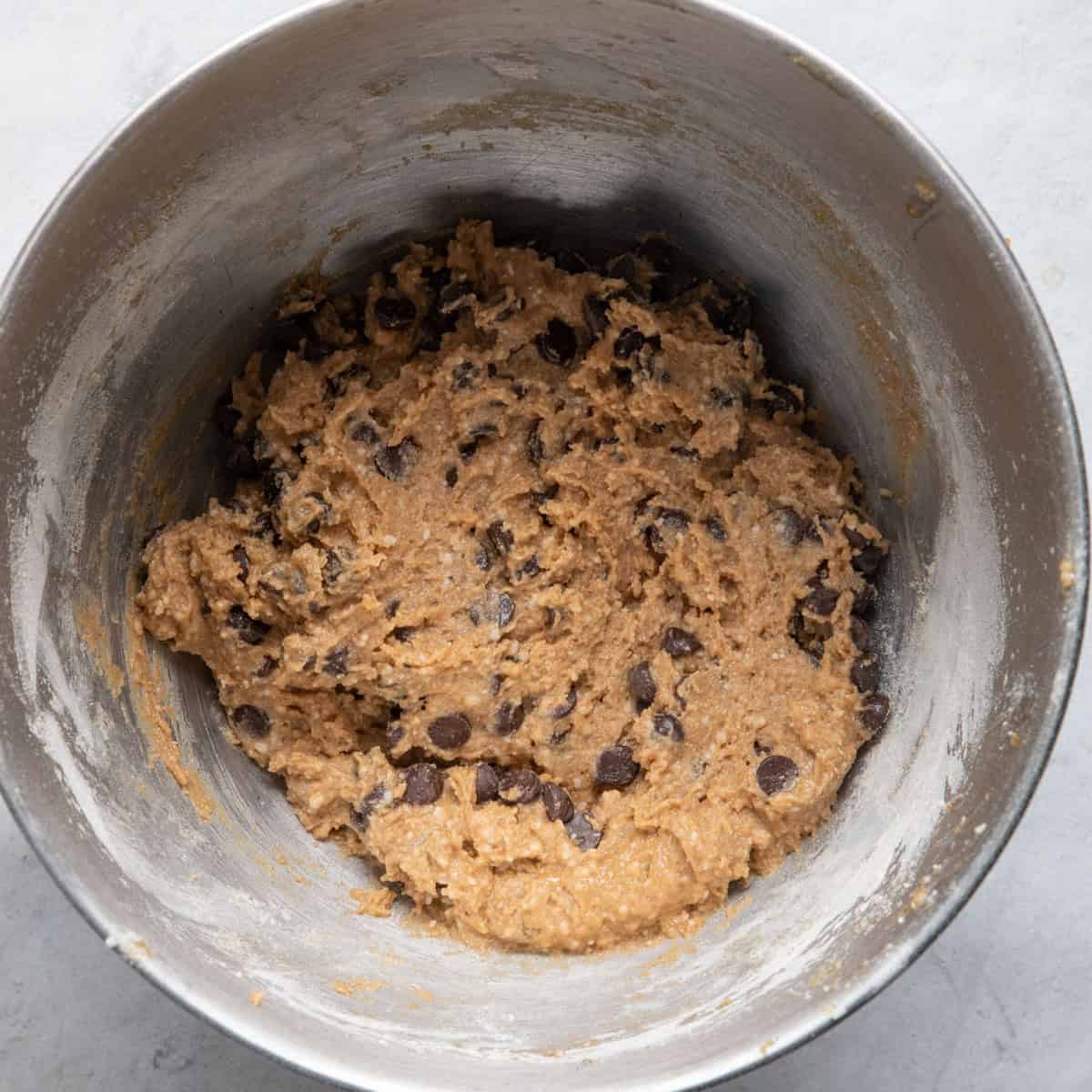 Chocolate chips folded in.