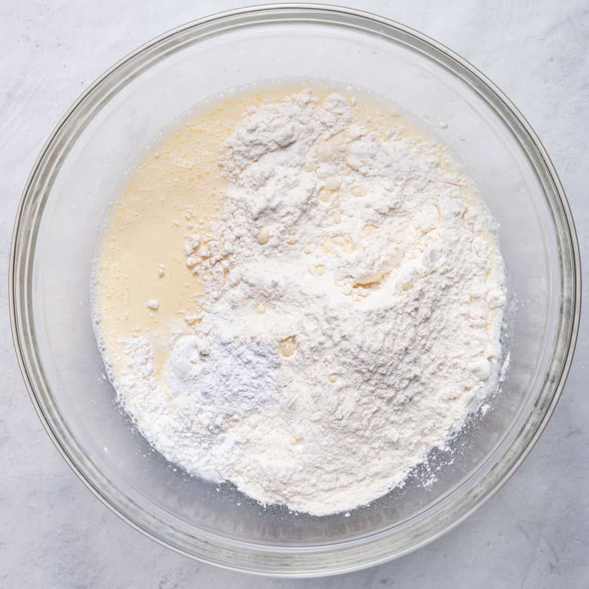 Flour, baking powder on top.