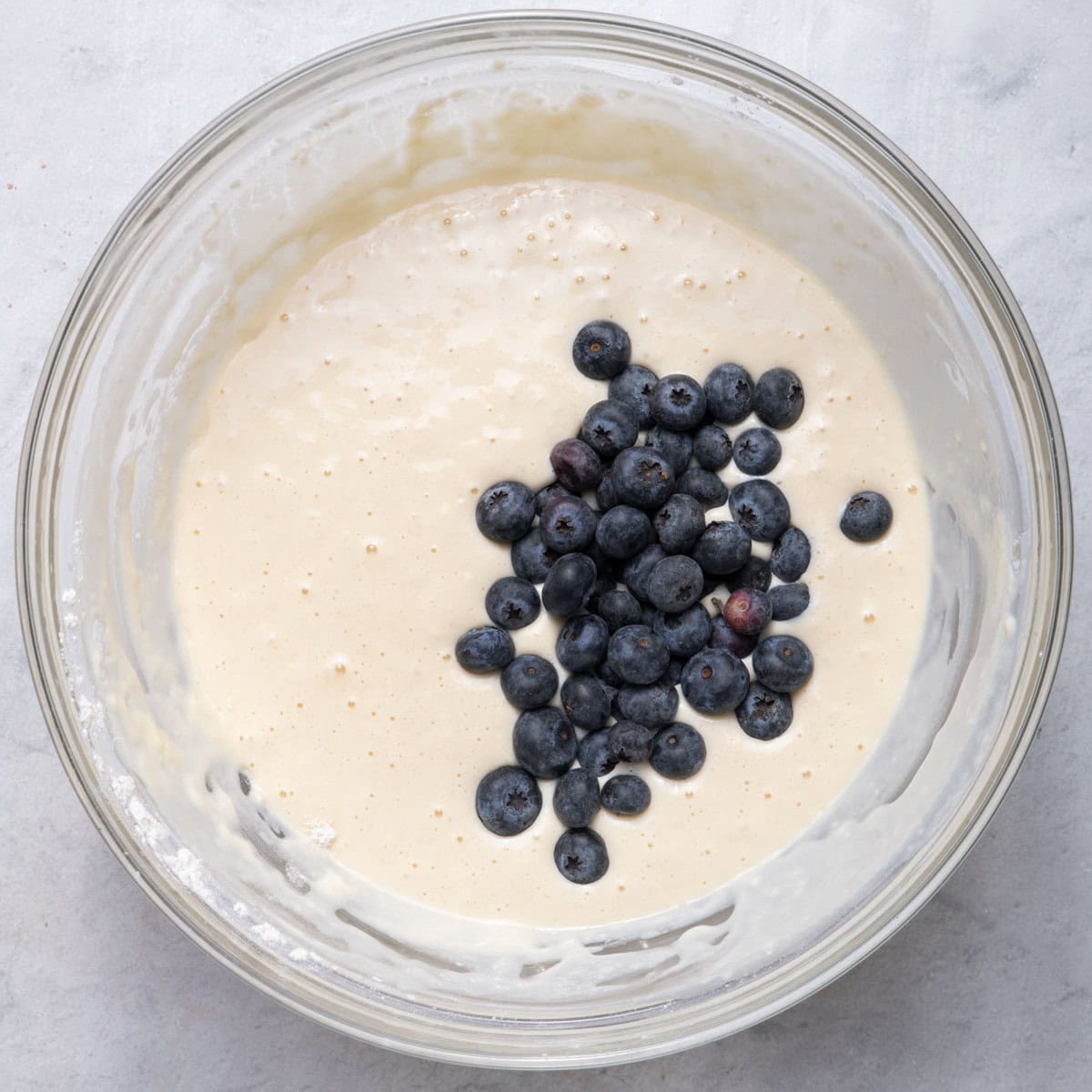 Blueberries on top.