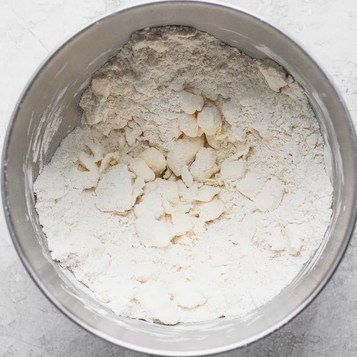 Show after pulsing the butter a few times.