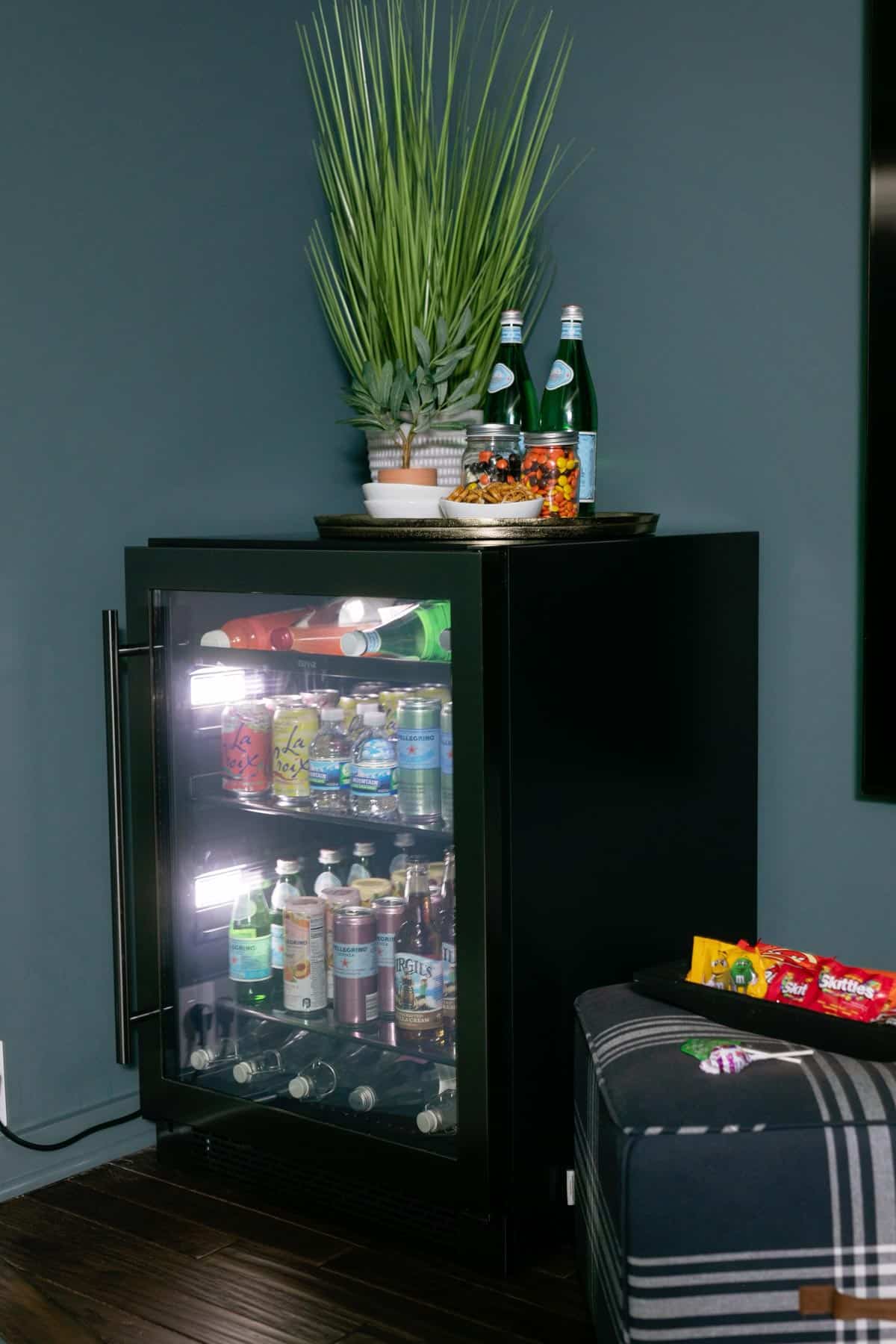 Theater room beverage cooler