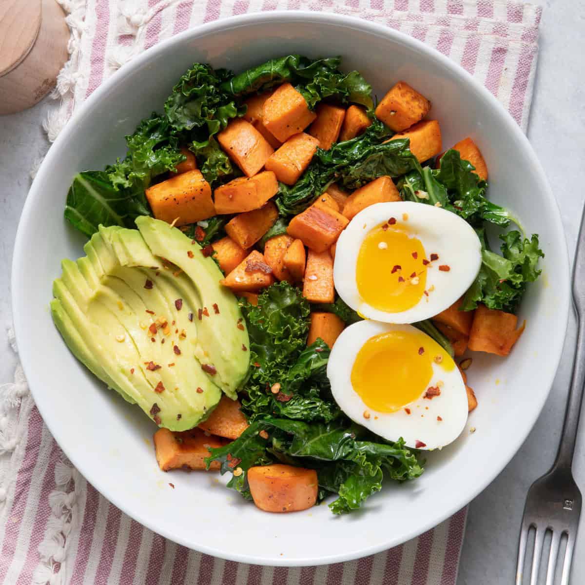 Eggs and Sweet Potato Breakfast Bowl.