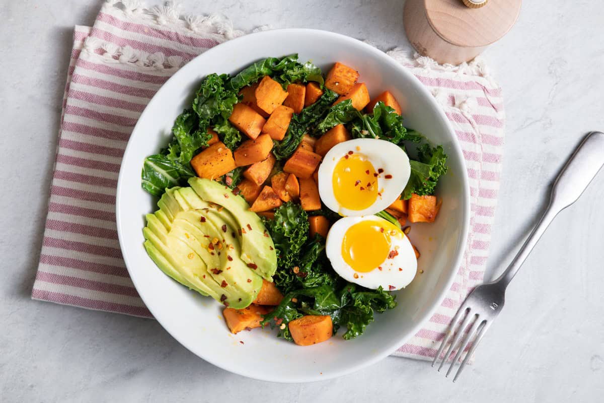 Eggs and Sweet Potato Breakfast Bowl.