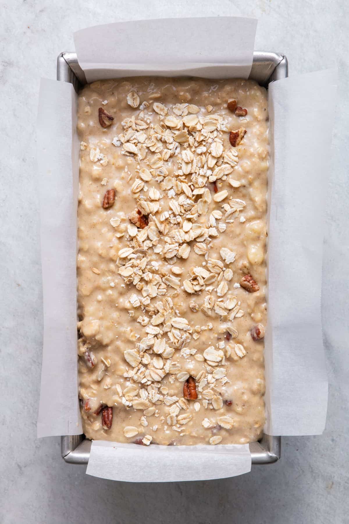 Batter in pan before baking.