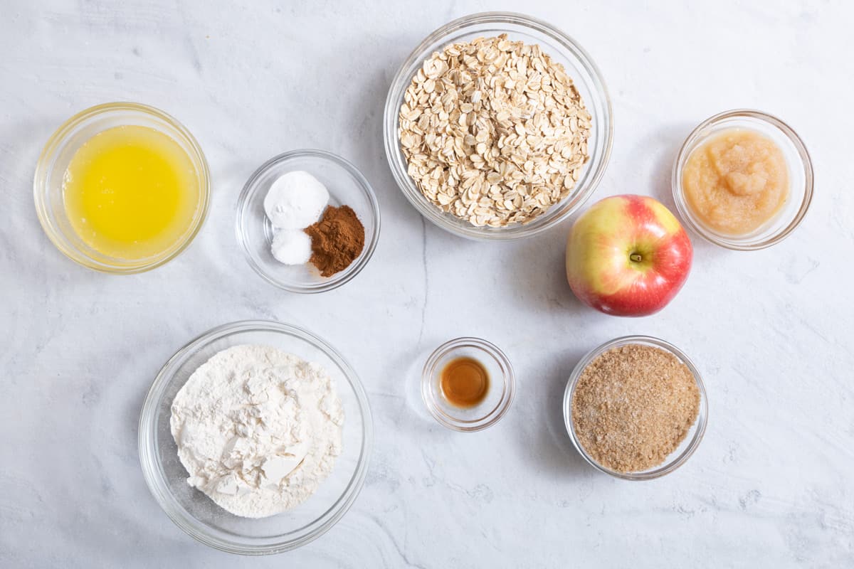 ingredients before prepped for cookie recip