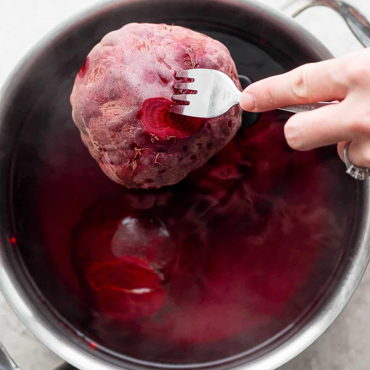 Beet in pot after cooking.