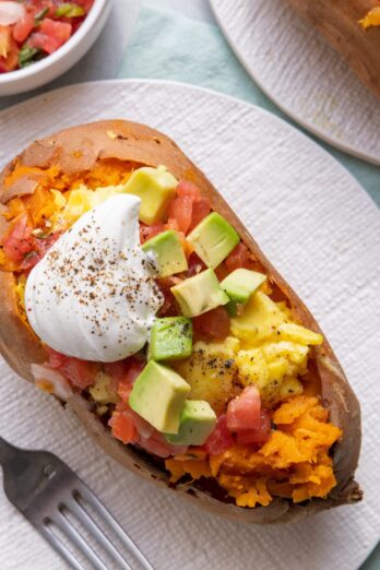 Loaded Breakfast Sweet Potatoes.