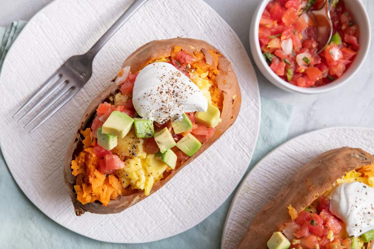 Loaded Breakfast Sweet Potatoes.