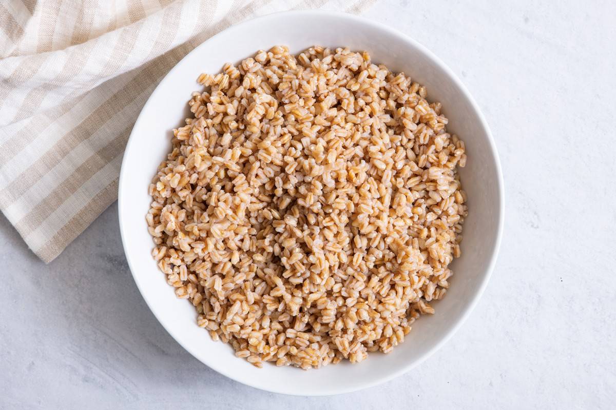 Large bowl of the farro alone.